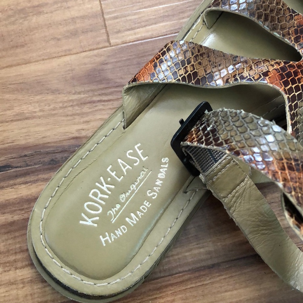 Kork-Ease snake-like leather gladiator sandal